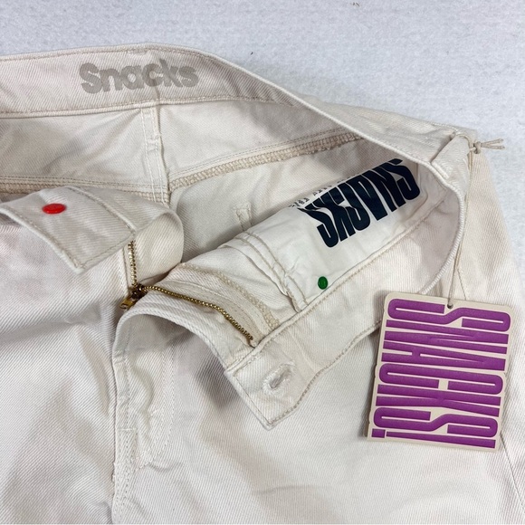 MOTHER Snacks The Side Dish Cargo Skimp Jeans Natural White Baggy Sz 31 NEW USA - Picture 4 of 13